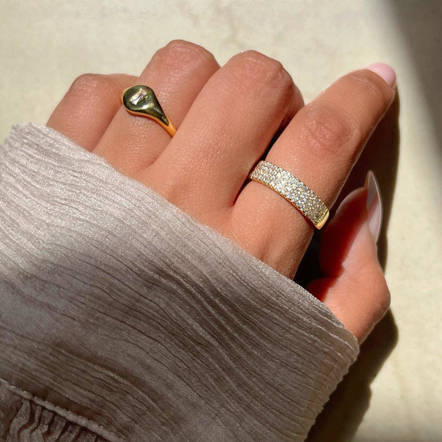 Round Diamond Pave Wedding Band Gift for Her - Doozy Diamonds