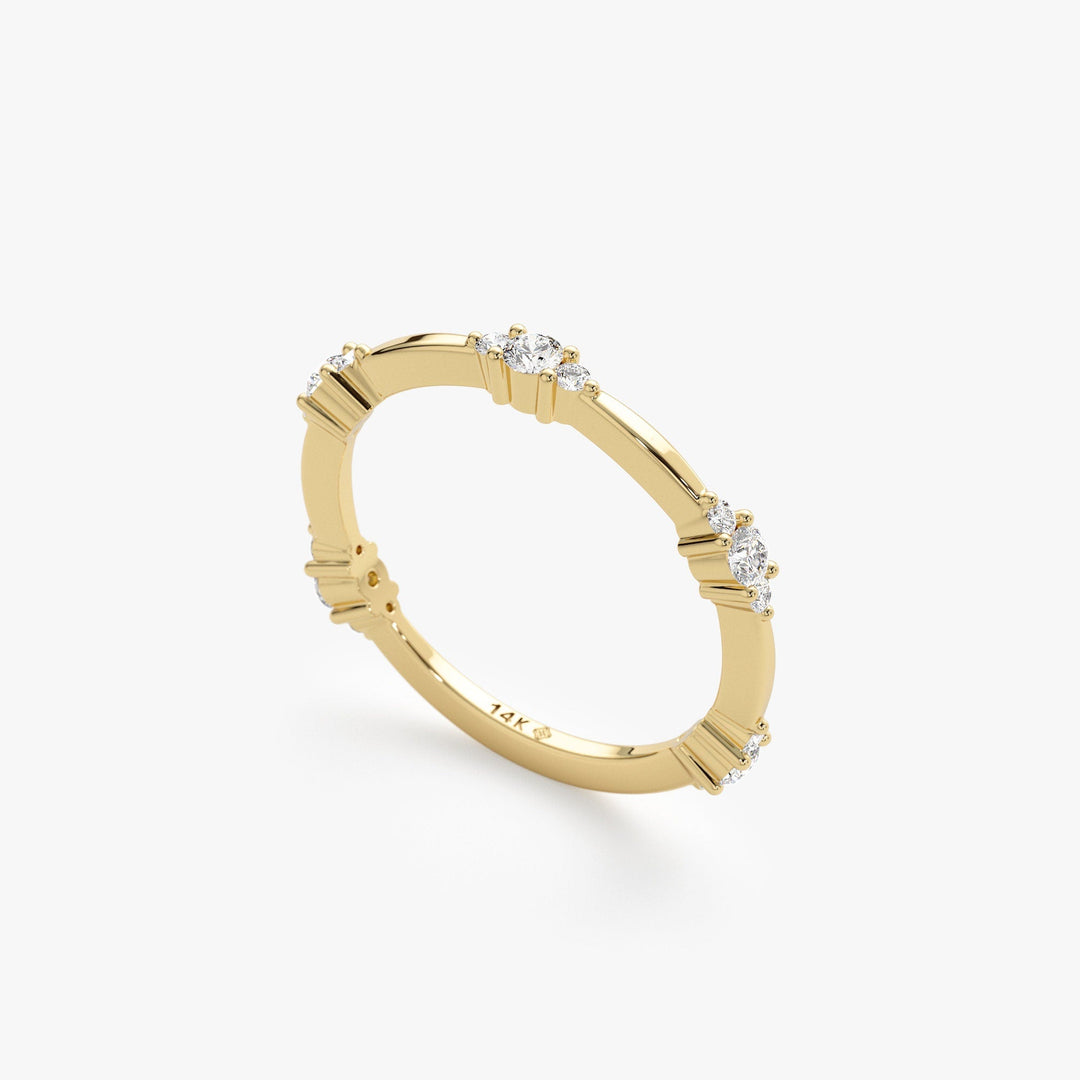 Round Cut Diamond Dainty Wedding Band for Women - Doozy Diamonds