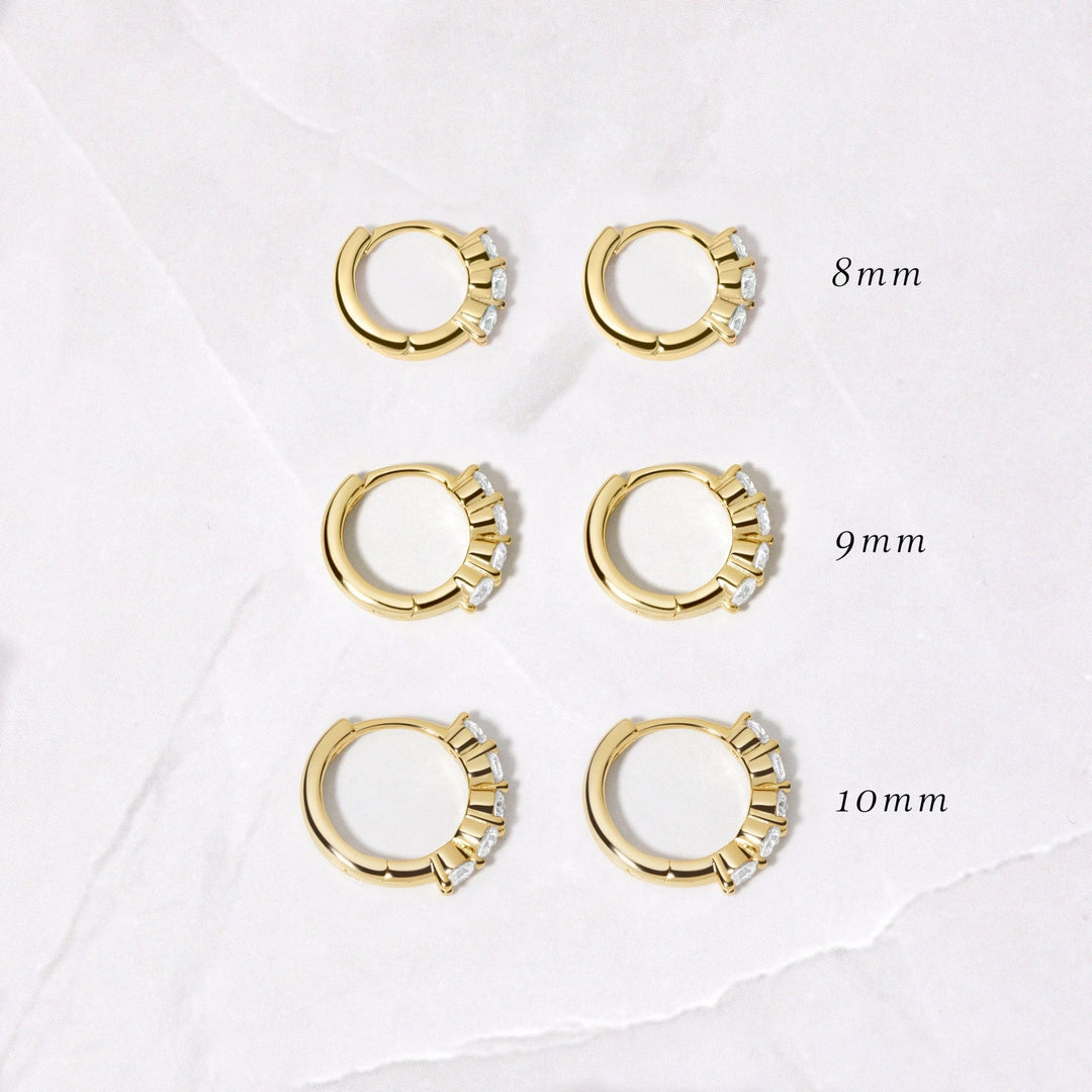 Round Cut Hoop Diamond Earrings for Women - Doozy Diamonds