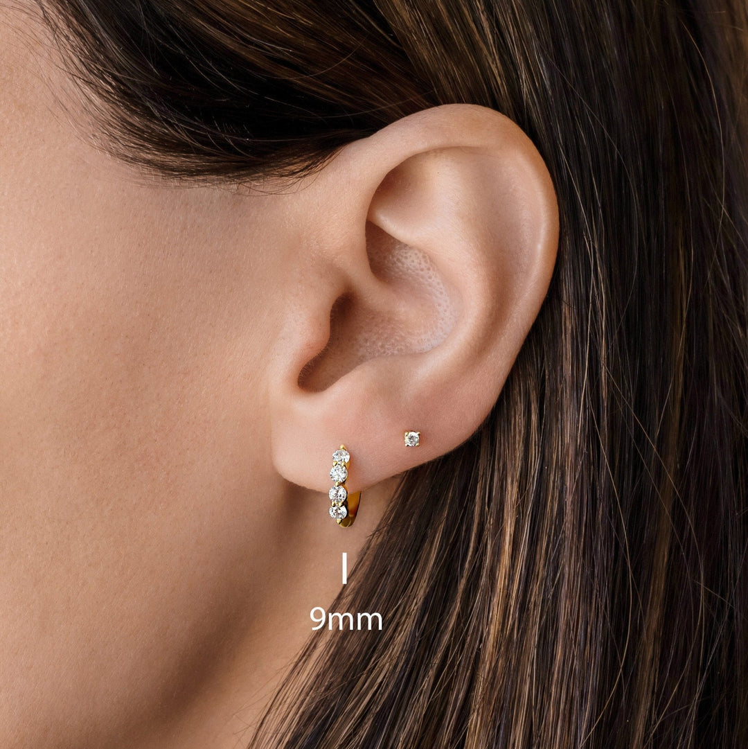 Round Cut Hoop Diamond Earrings for Women - Doozy Diamonds