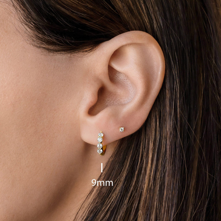 Round Cut Hoop Diamond Earrings for Women - Doozy Diamonds