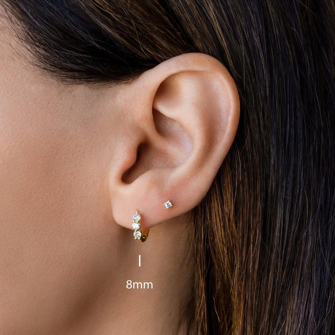 Round Cut Hoop Diamond Earrings for Women - Doozy Diamonds