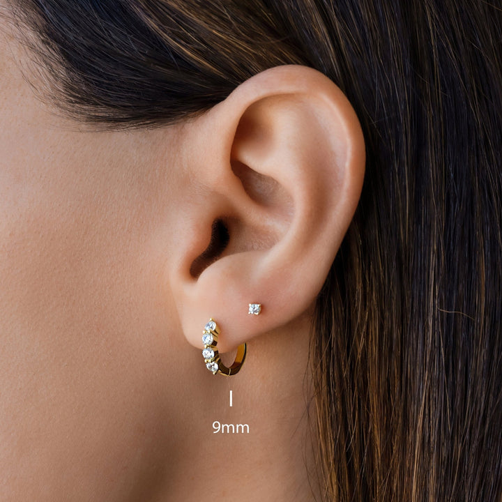 Round Cut Hoop Diamond Earrings for Women - Doozy Diamonds