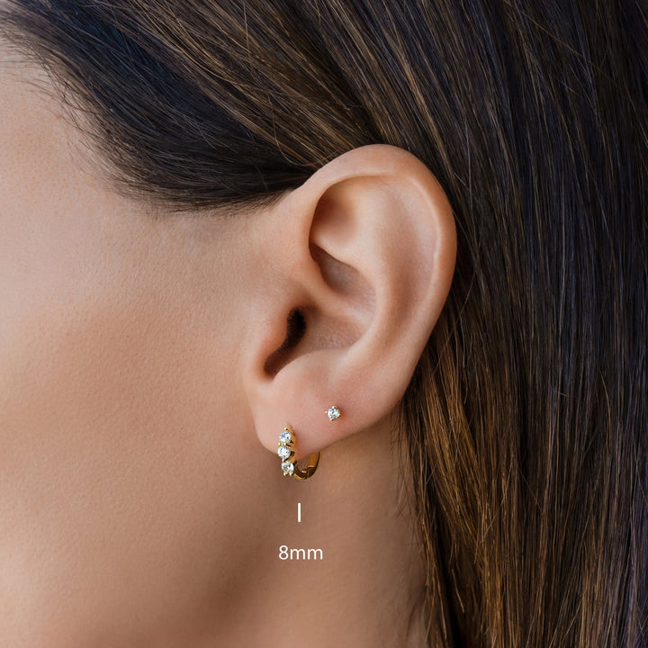 Round Cut Hoop Diamond Earrings for Women - Doozy Diamonds