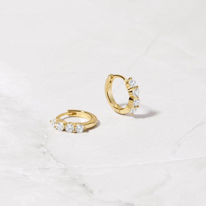 Round Cut Hoop Diamond Earrings for Women - Doozy Diamonds