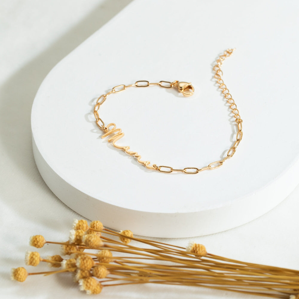 Custom Name 'Mama' Gold Bracelet for Mother's Day - Doozy Diamonds