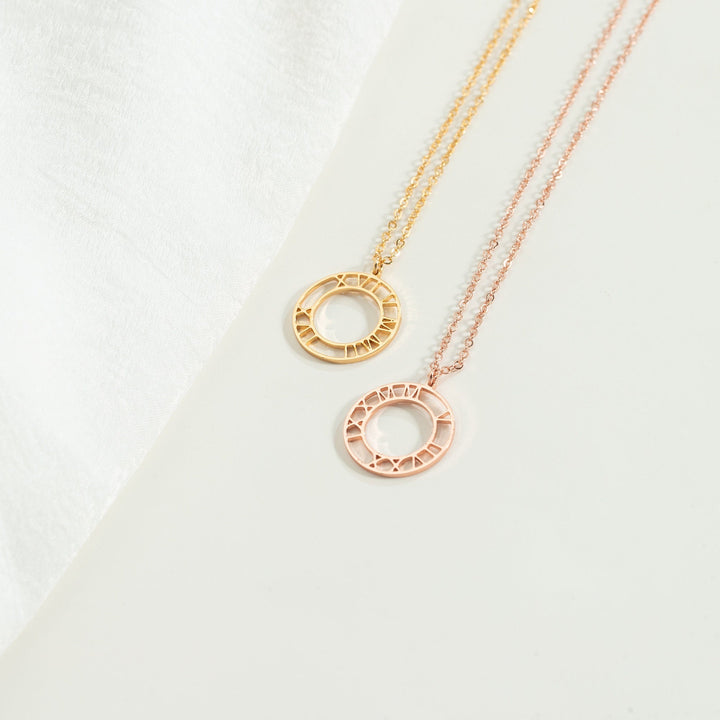 Custom Roman Numerals Minimalist Necklace for Her - Doozy Diamonds