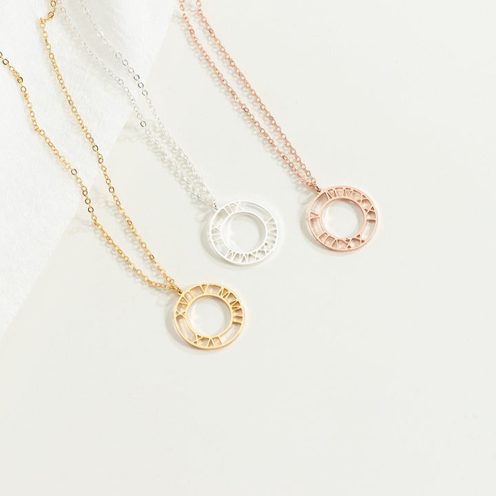 Custom Roman Numerals Minimalist Necklace for Her - Doozy Diamonds