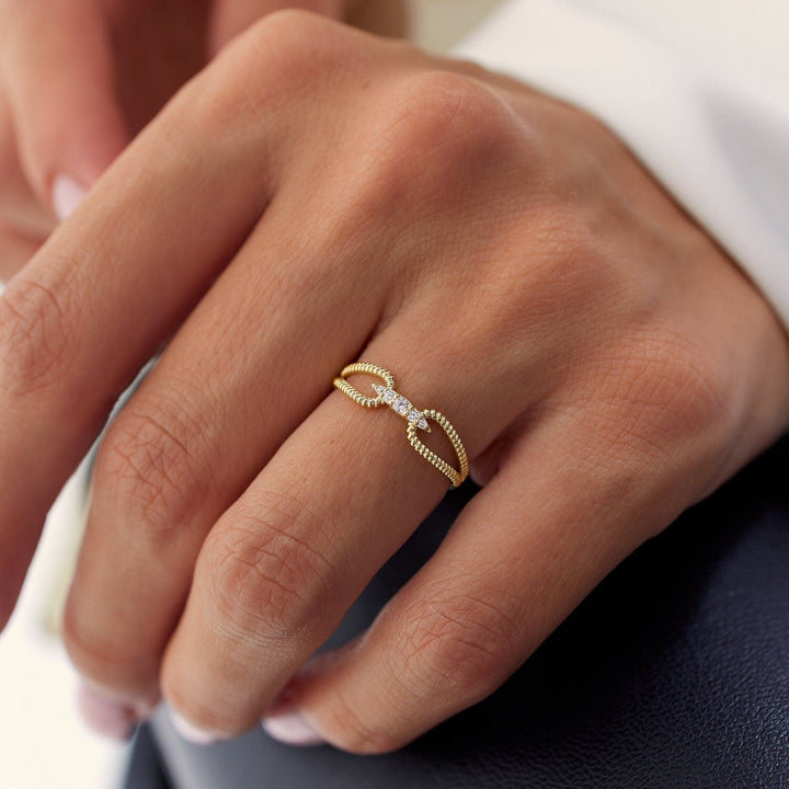 Round Cut Diamond Double Rope Wedding Band for Women - Doozy Diamonds