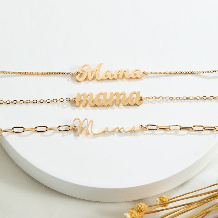Custom Name 'Mama' Gold Bracelet for Mother's Day - Doozy Diamonds