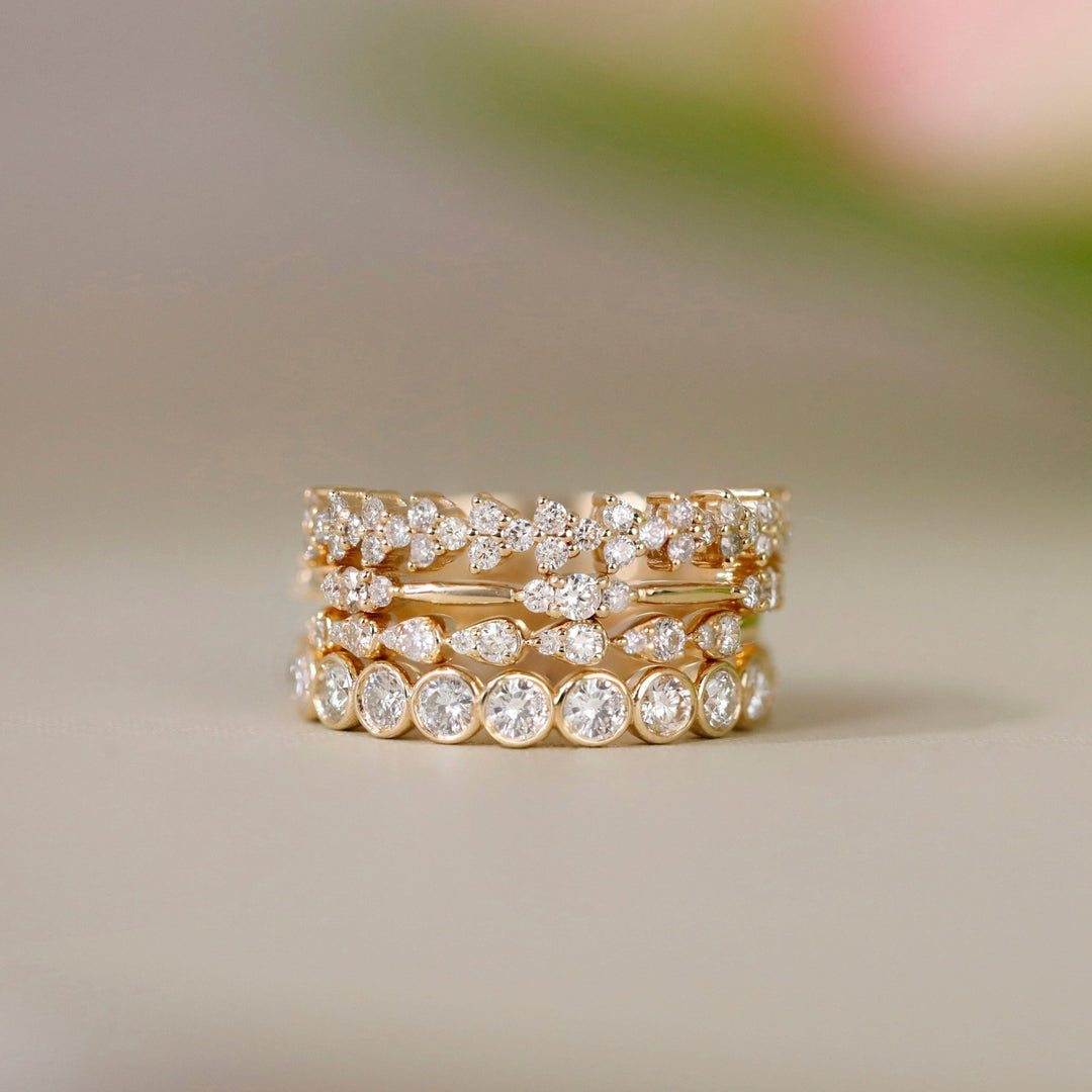 Round Cut Diamond Dainty Wedding Band for Women - Doozy Diamonds