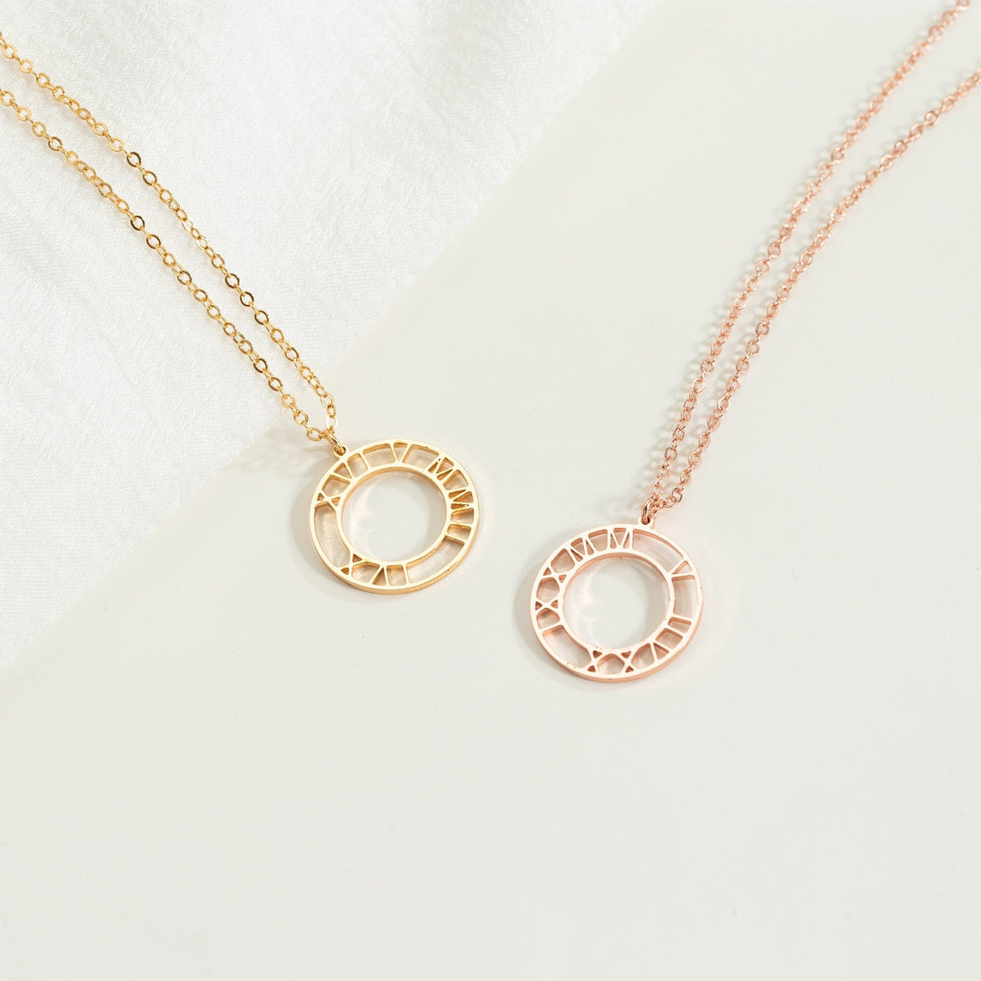Custom Roman Numerals Minimalist Necklace for Her - Doozy Diamonds