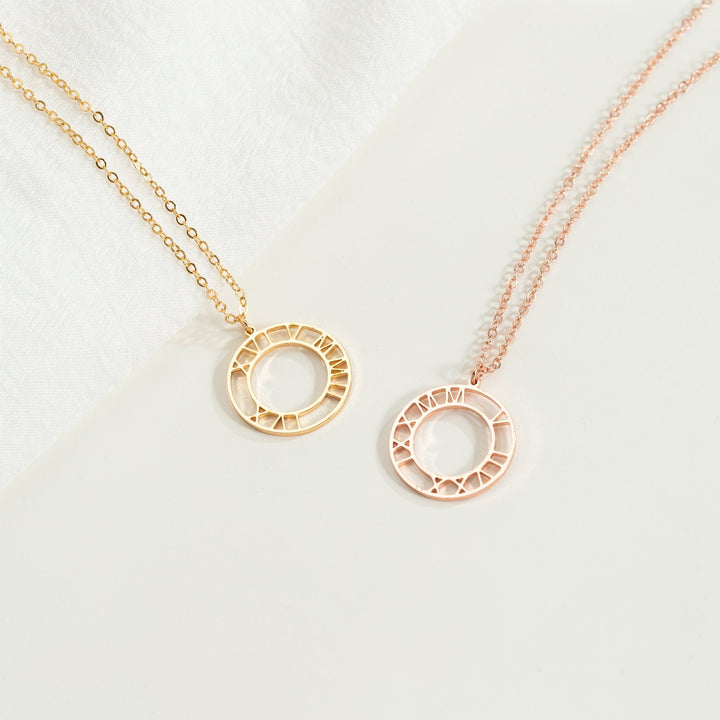 Custom Roman Numerals Minimalist Necklace for Her - Doozy Diamonds