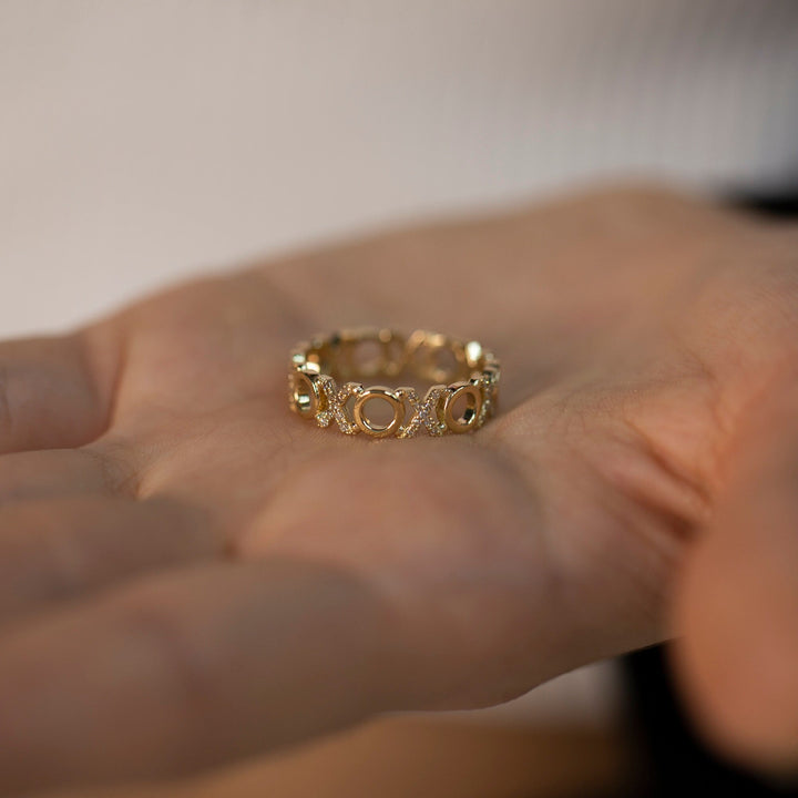 Hugs and Kisses Diamond XO Ring in 14Kt solid Gold for Her - Doozy Diamonds