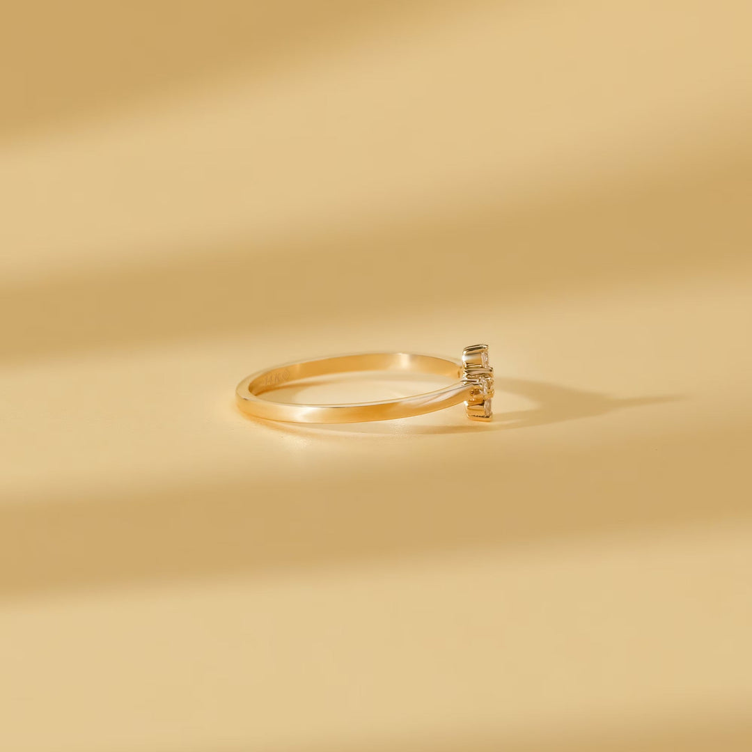 Round Cut Diamond Cross Wedding Band for Religious Gifts - Doozy Diamonds