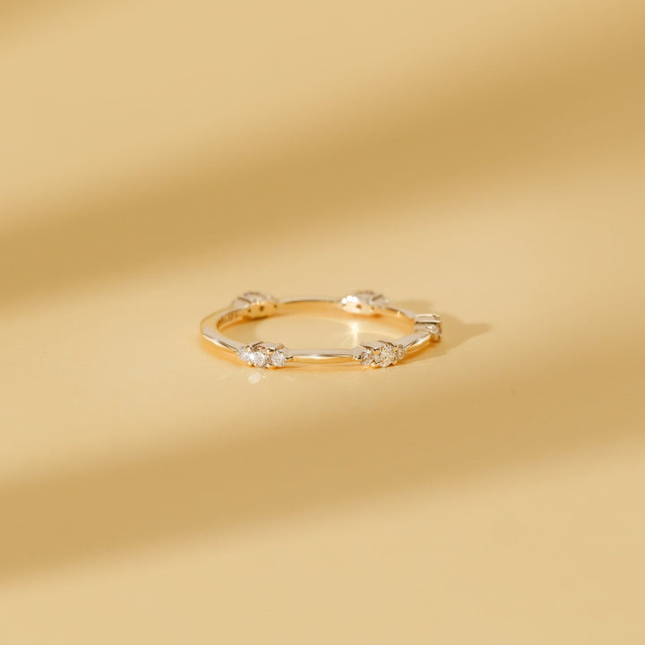 Round Cut Diamond Dainty Wedding Band for Women - Doozy Diamonds