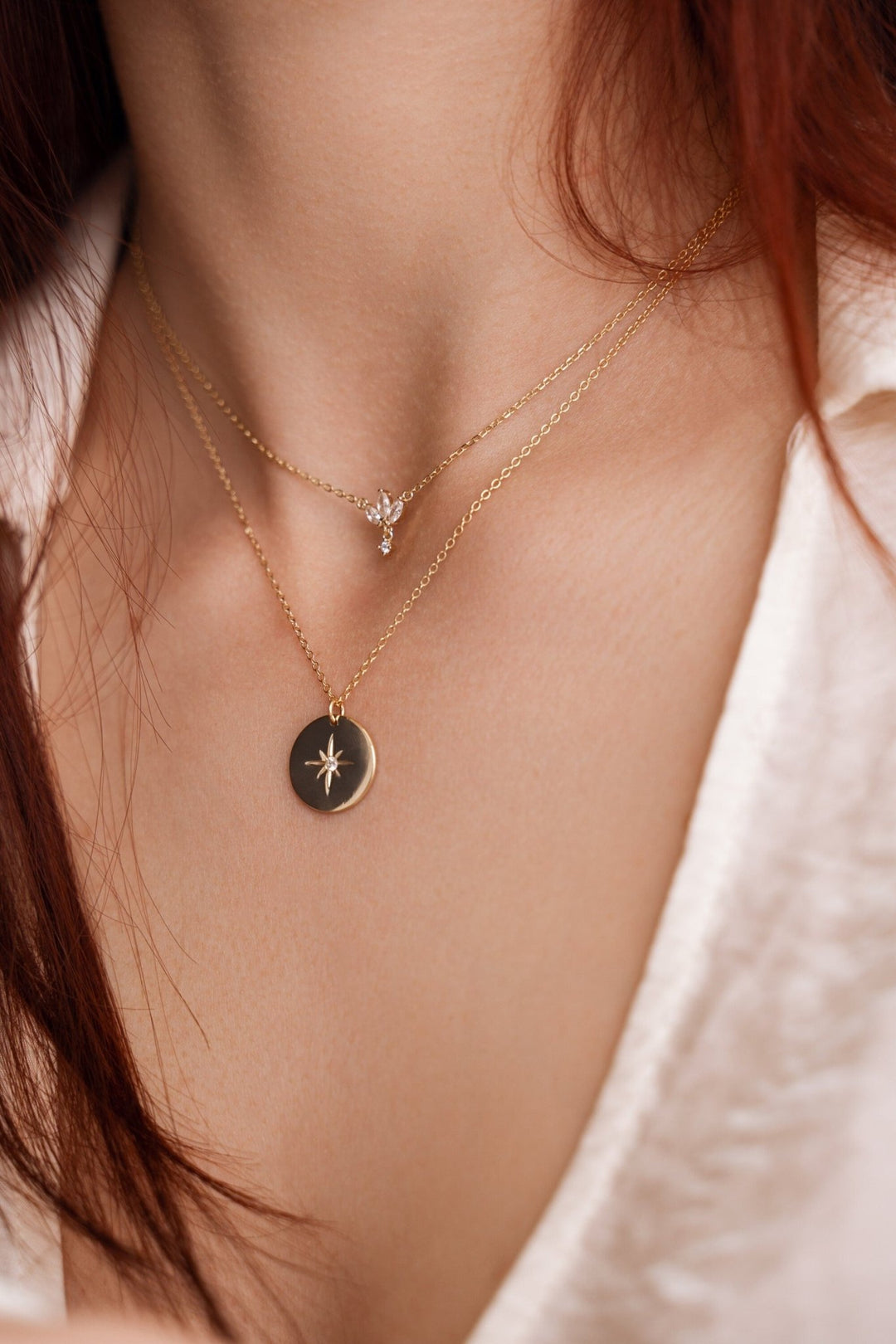 Marquise & Round Cut Diamond Unique Necklace for Her - Doozy Diamonds