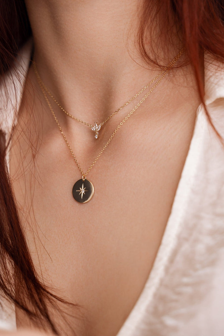 Marquise & Round Cut Diamond Unique Necklace for Her - Doozy Diamonds