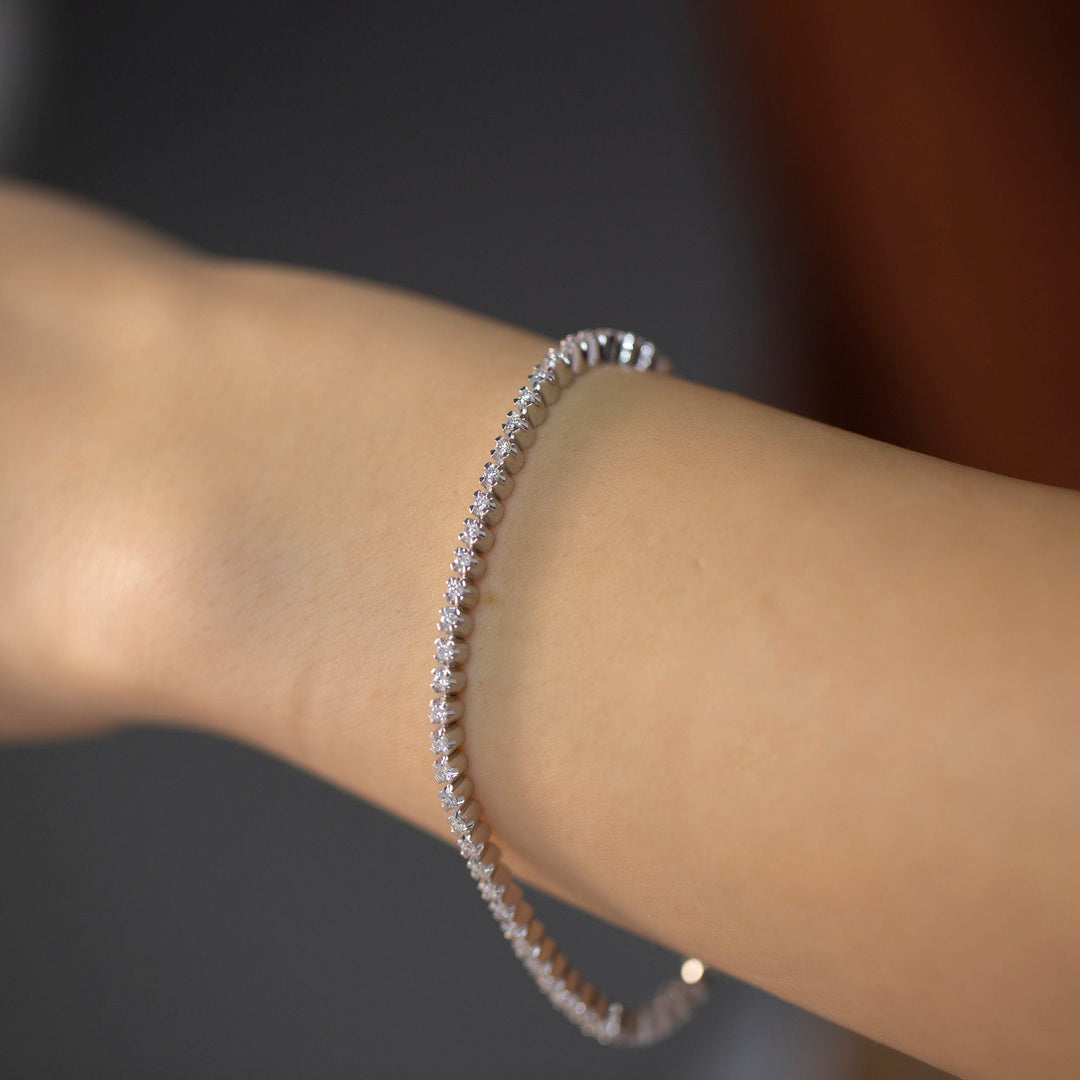 Round Cut Diamond Lab-Grown Tennis Bracelet for Women