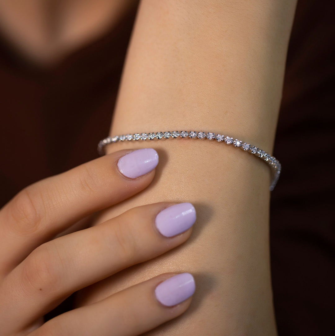 Round Cut Diamond Lab-Grown Tennis Bracelet for Women