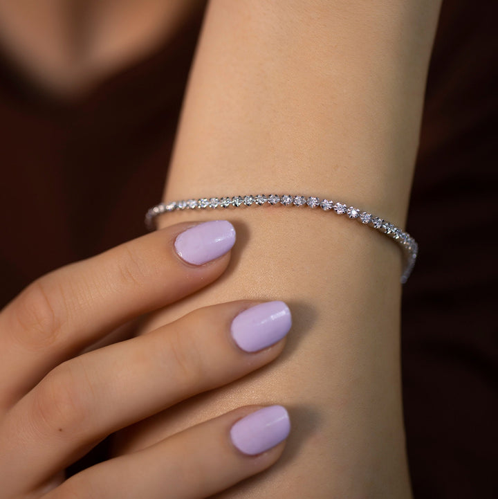 Round Cut Diamond Lab-Grown Tennis Bracelet for Women