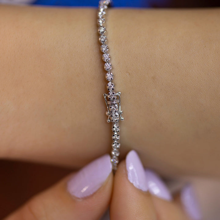 Round Cut Diamond Lab-Grown Tennis Bracelet for Women
