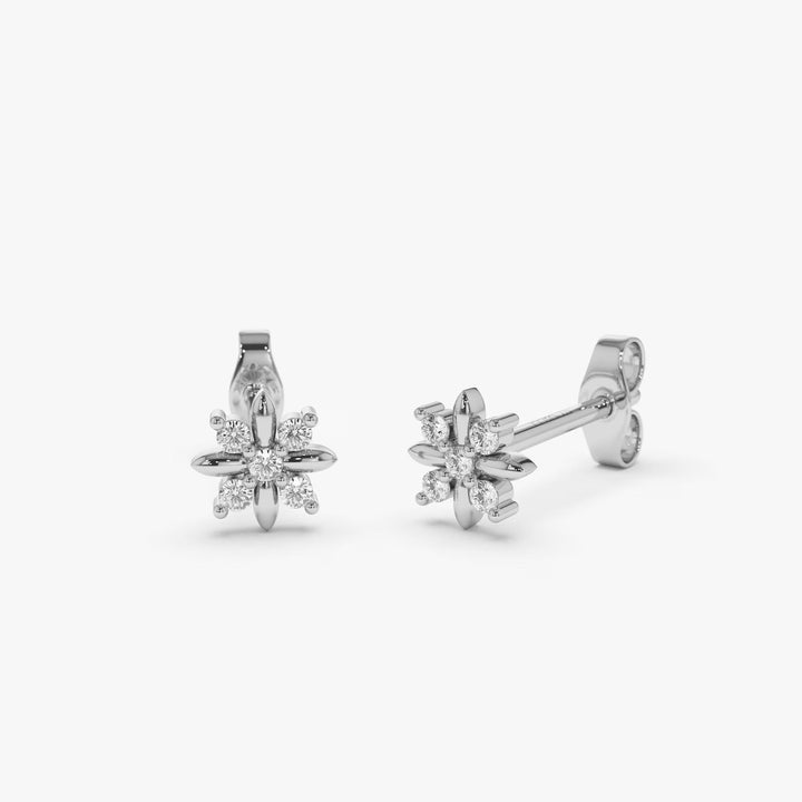 Floral Diamond Stud Earrings Birthday Gift for Women - Doozy Diamonds