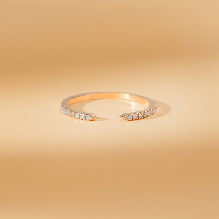 0.18CT Round Open lab grown diamonds Wedding Band In 18K Yellow Gold - Doozy Diamonds