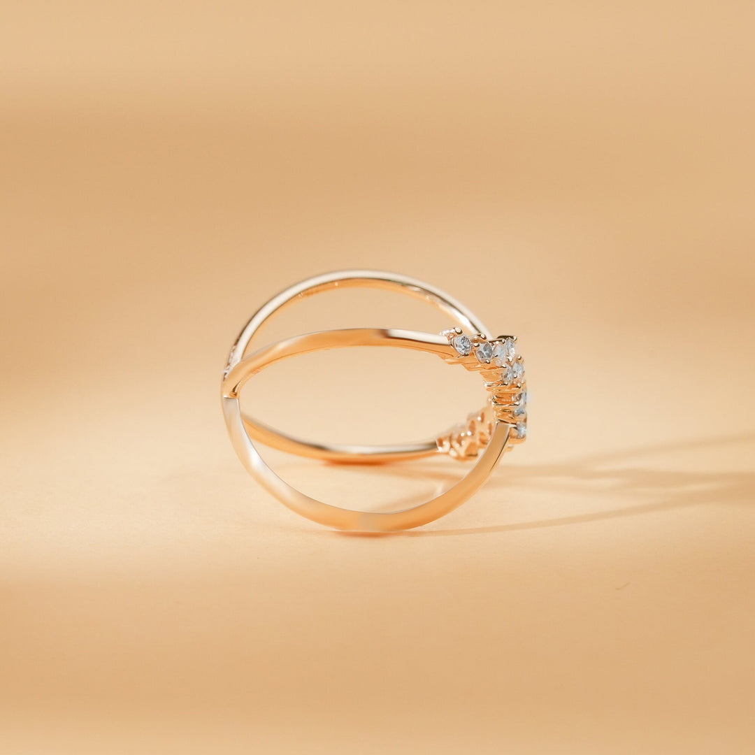 Round Cut Diamond Cross Statement Wedding Band for Women - Doozy Diamonds