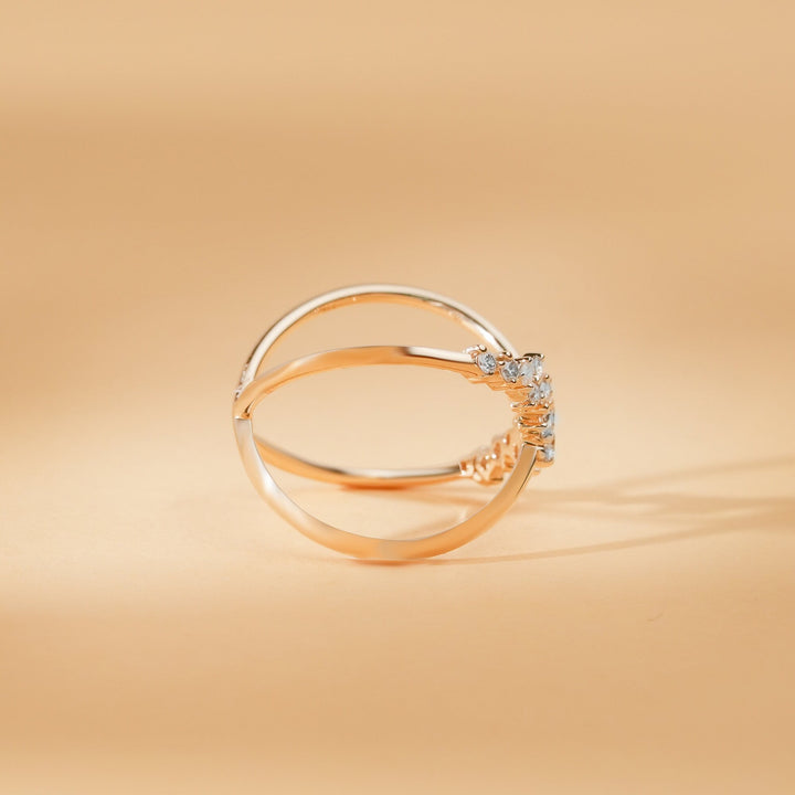 Round Cut Diamond Cross Statement Wedding Band for Women - Doozy Diamonds