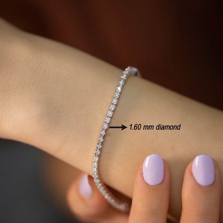 Round Cut Diamond Lab-Grown Tennis Bracelet for Women