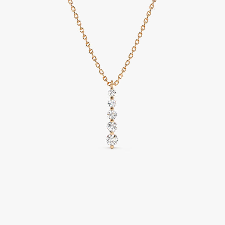 Round Cut Layered Five Stone Necklace for Birthday Gift - Doozy Diamonds