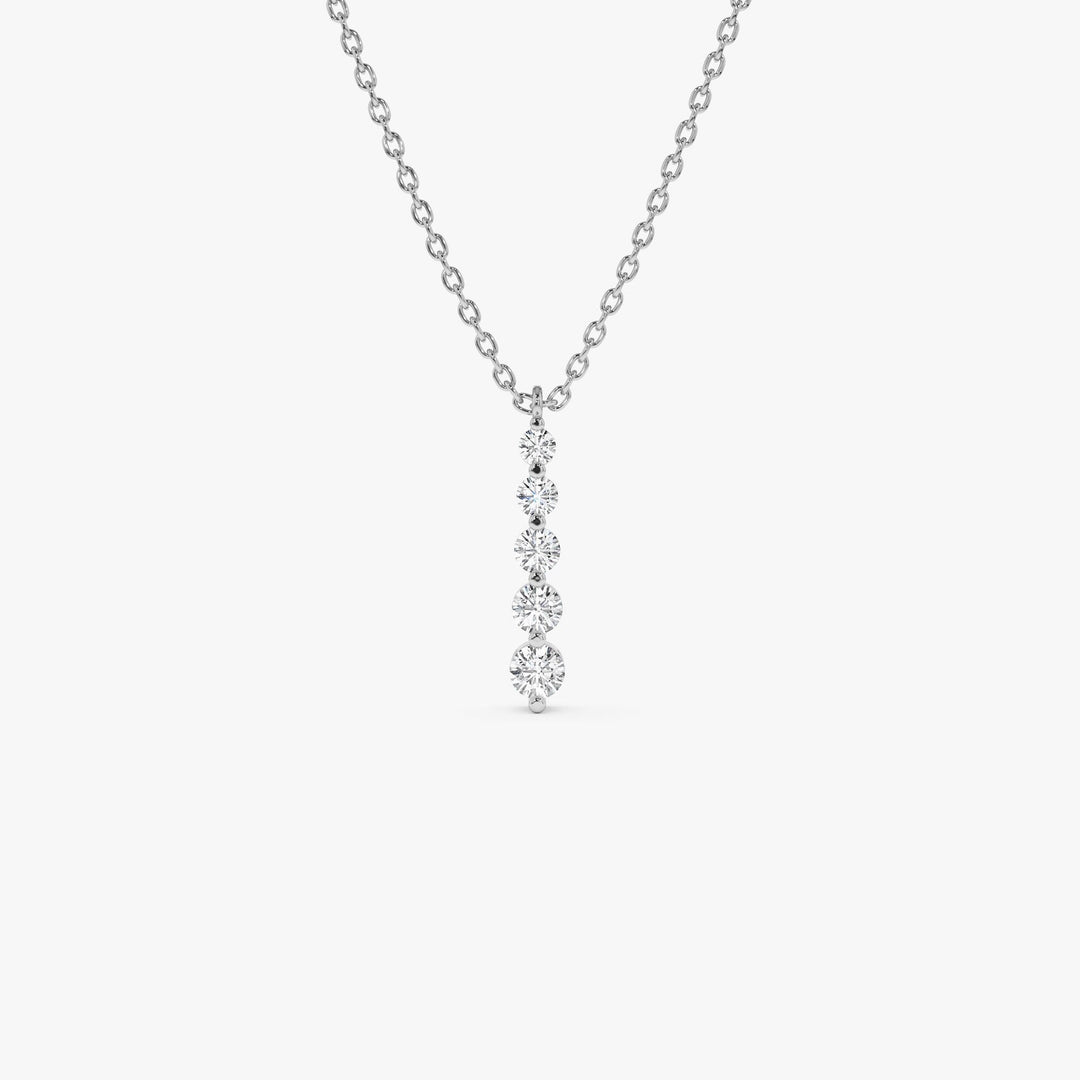 Round Cut Layered Five Stone Necklace for Birthday Gift - Doozy Diamonds