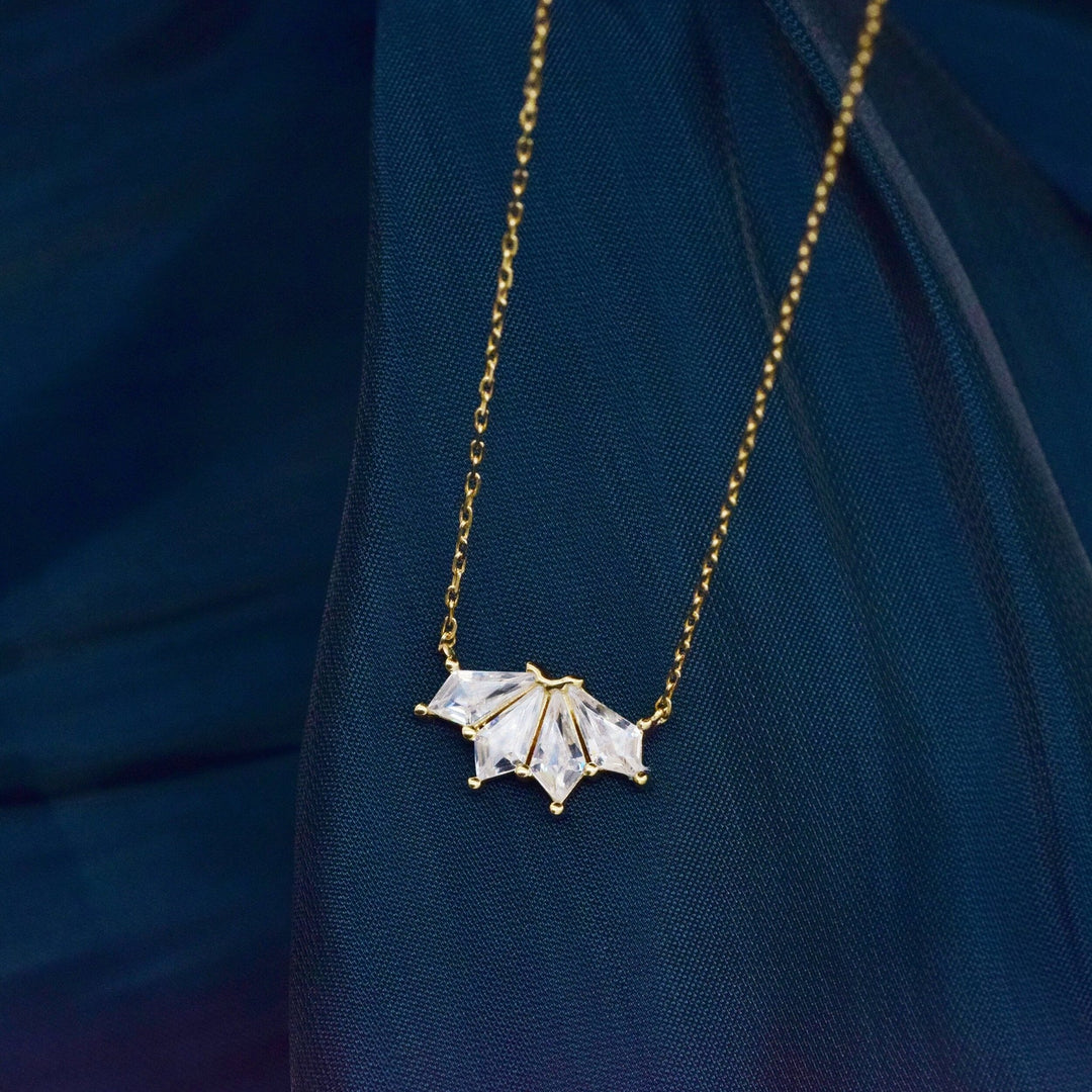 Rhombus Cut Diamond Flower Pendant Necklace Gift for Women - Doozy Diamonds