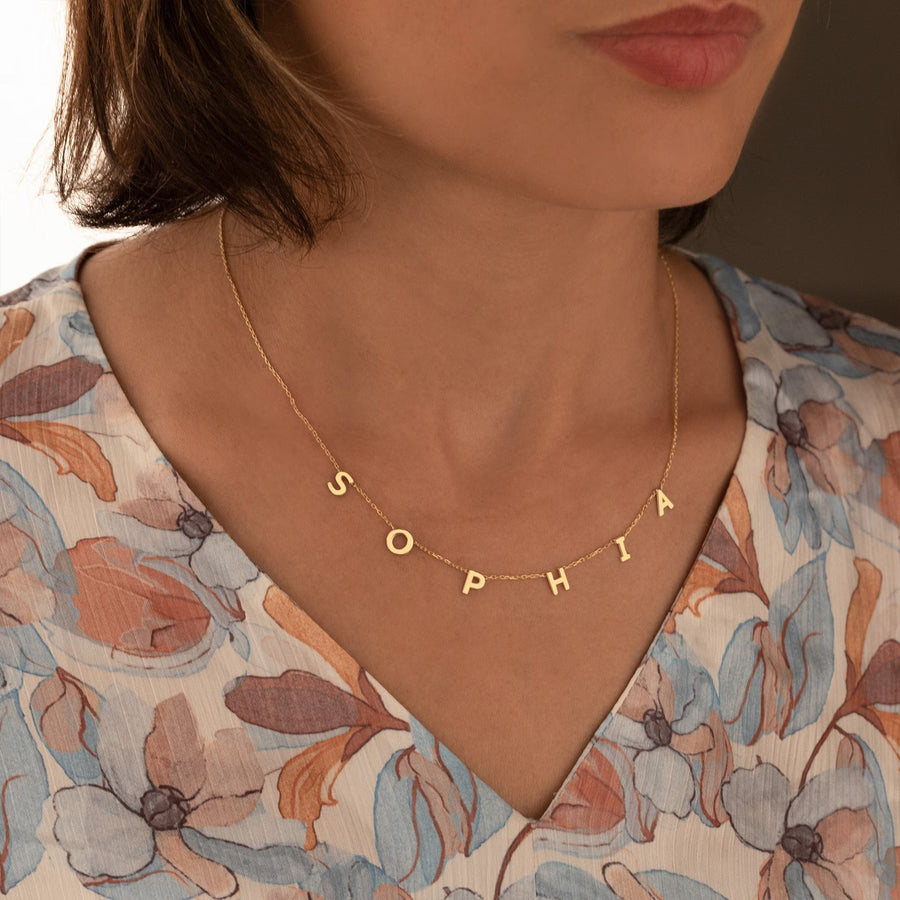 Personalized Initial Name Gold Necklace for Women - Doozy Diamonds
