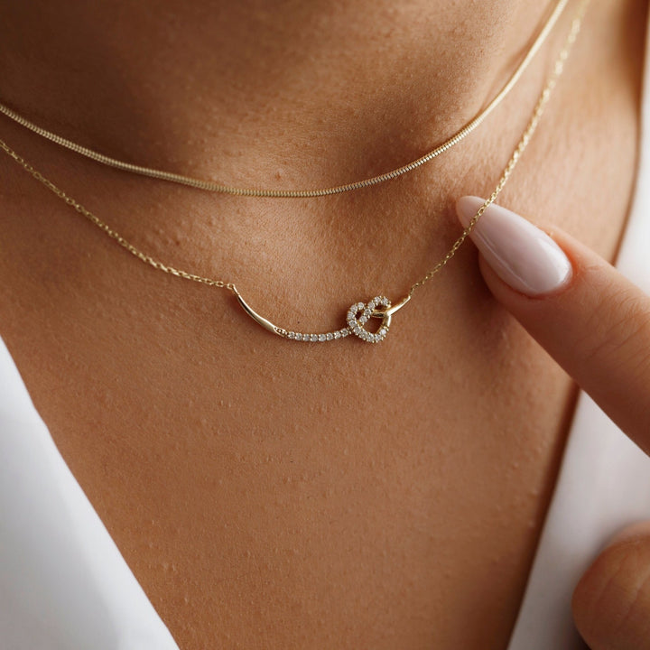 Heart Shape Diamond lab grown diamond Necklace in 14K Yellow Gold - Doozy Diamonds