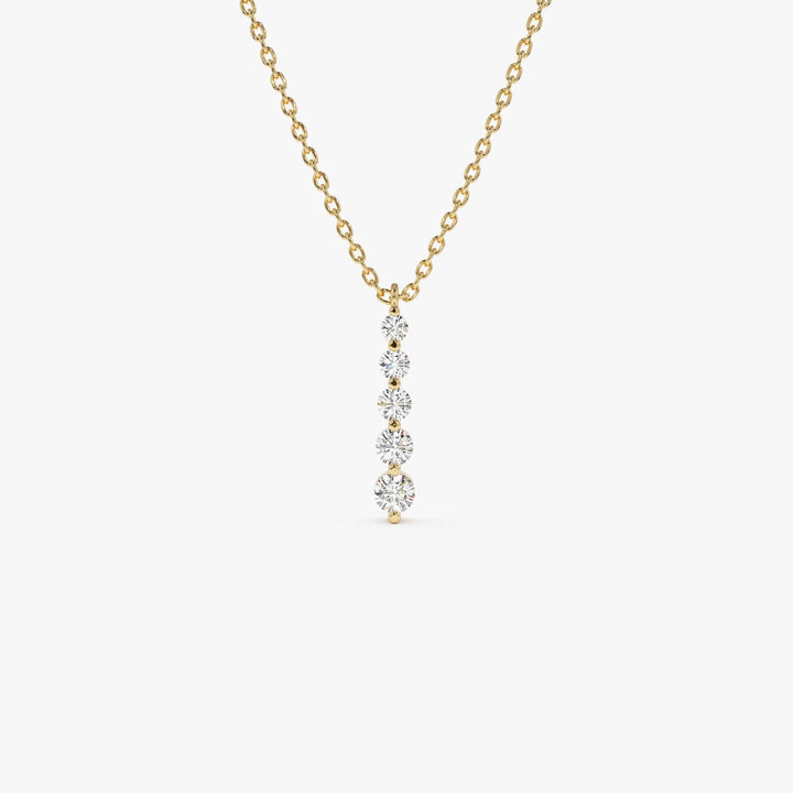 Round Cut Layered Five Stone Necklace for Birthday Gift - Doozy Diamonds
