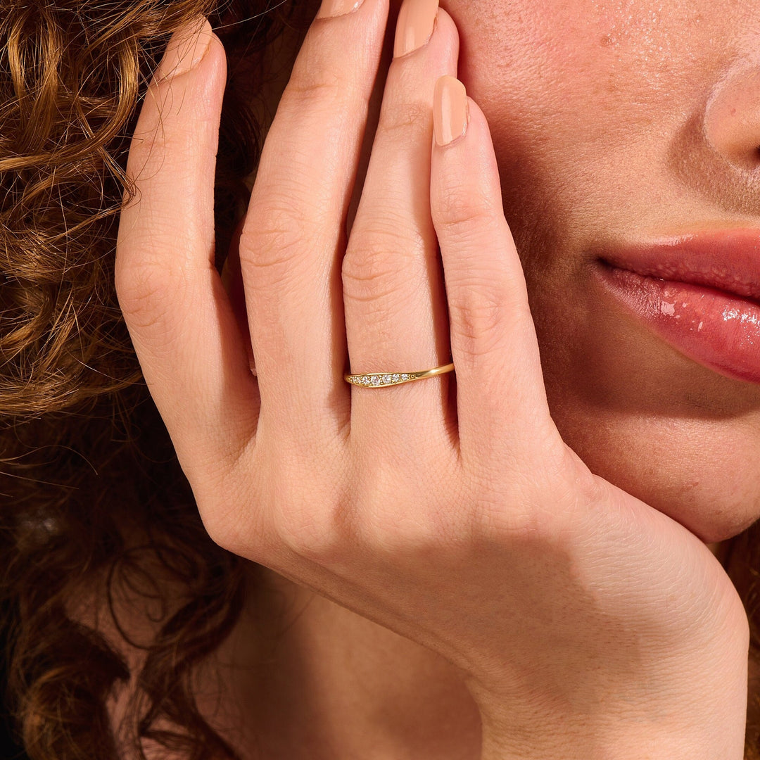 Round Cut Diamond lab grown diamond Wedding Band Gift in 10K Gold - Doozy Diamonds