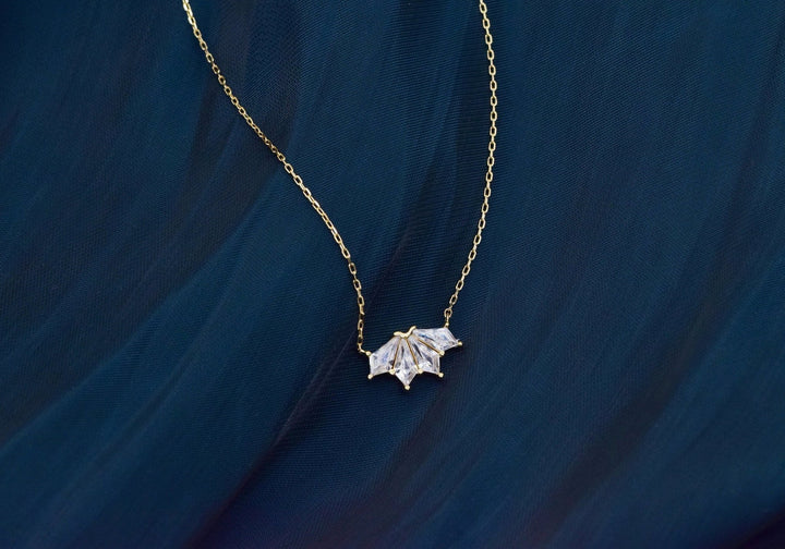 Rhombus Cut Diamond Flower Pendant Necklace Gift for Women - Doozy Diamonds