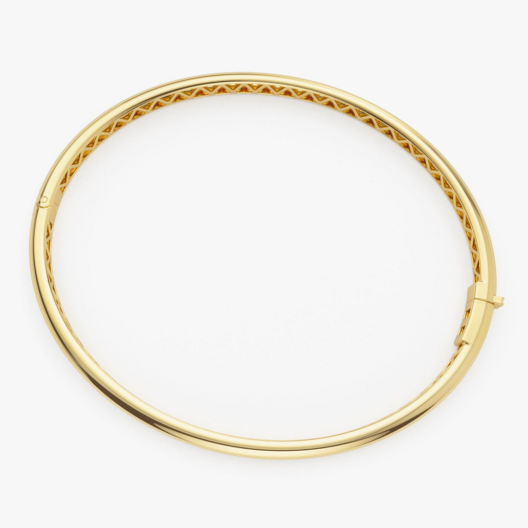 Round Cut Diamond Channel Set Bangle Bracelet for Halloween Gift - Doozy Diamonds
