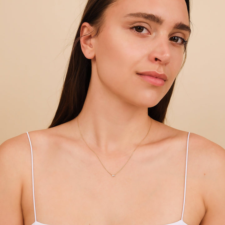 Baguette Cut Four Stone Diamond Necklace for Women - Doozy Diamonds