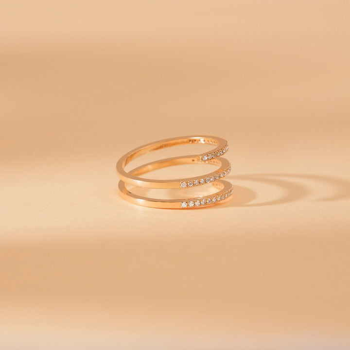 Diamond Wrap Ring for Her 14k Gold Spiral Ring - Doozy Diamonds