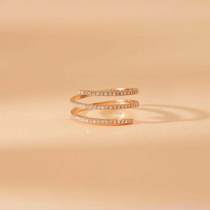 Diamond Wrap Ring for Her 14k Gold Spiral Ring - Doozy Diamonds