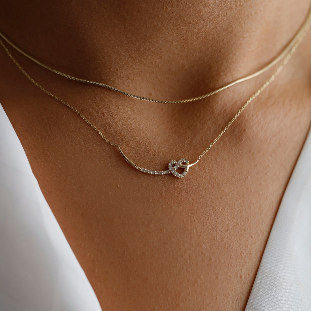 Heart Shape Diamond lab grown diamond Necklace in 14K Yellow Gold - Doozy Diamonds