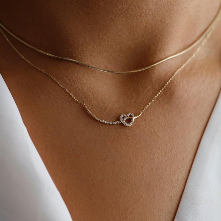 Heart Shape Diamond lab grown diamond Necklace in 14K Yellow Gold - Doozy Diamonds