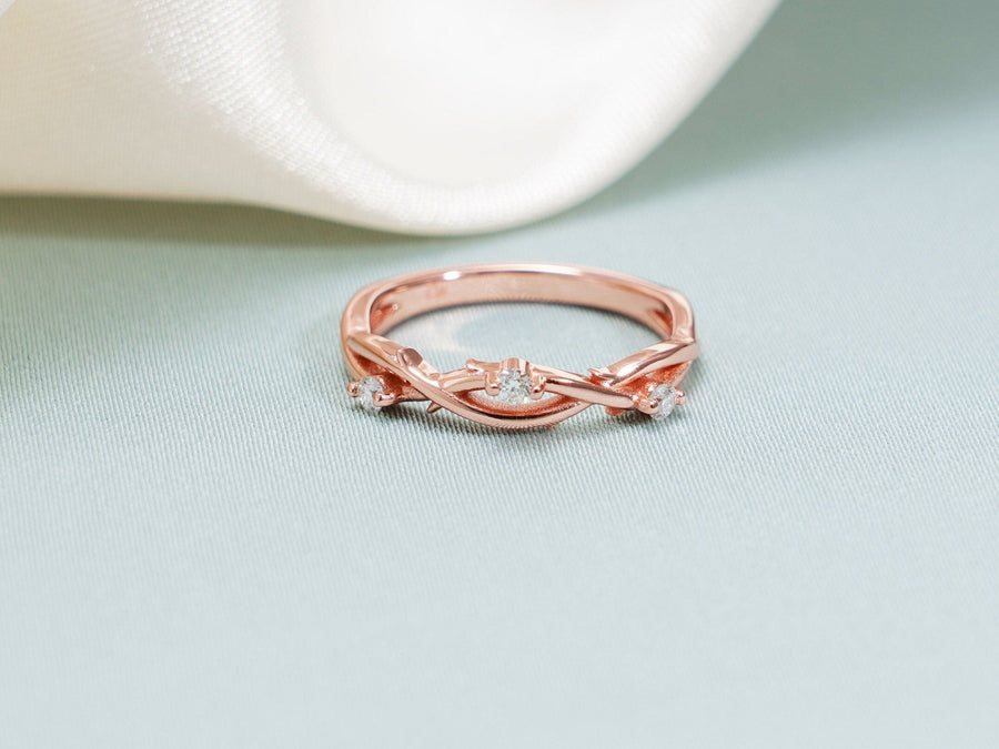 Round round diamond wedding band front view