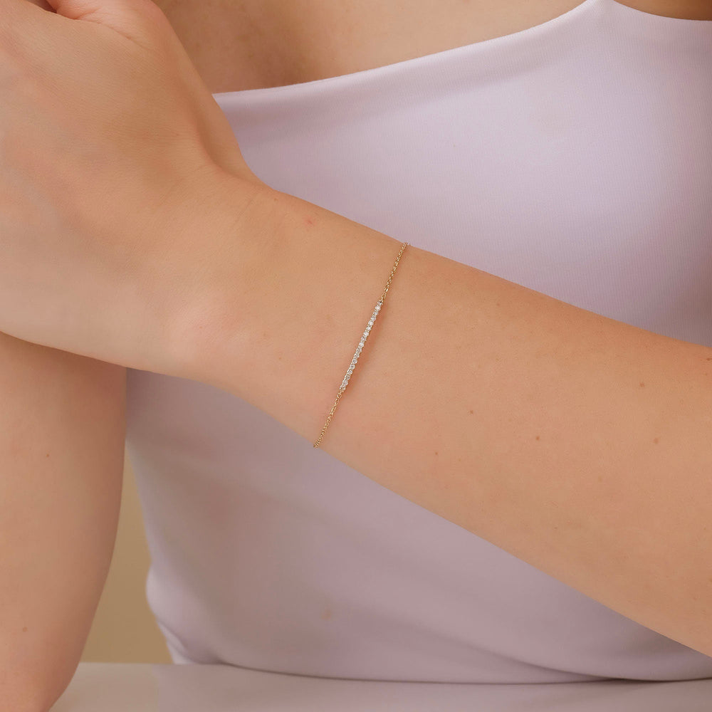 Round Cut Diamond Dainty Gold Bracelet For Women - Doozy Diamonds