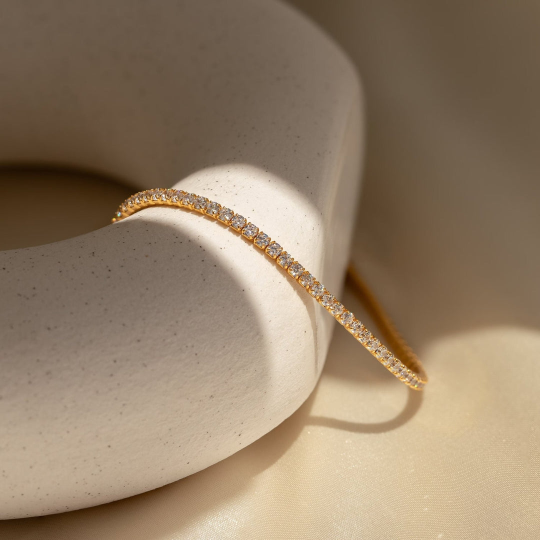 Round Cut lab grown diamonds Tennis Bracelet in Solid Gold - Doozy Diamonds