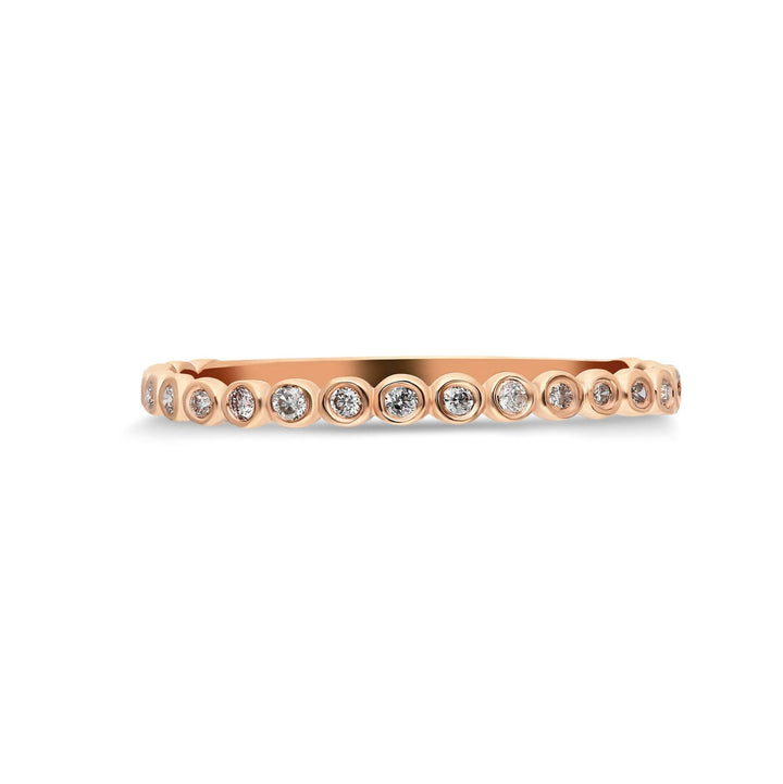 Round Bezel Set lab grown diamonds Wedding Band in Gold - Doozy Diamonds