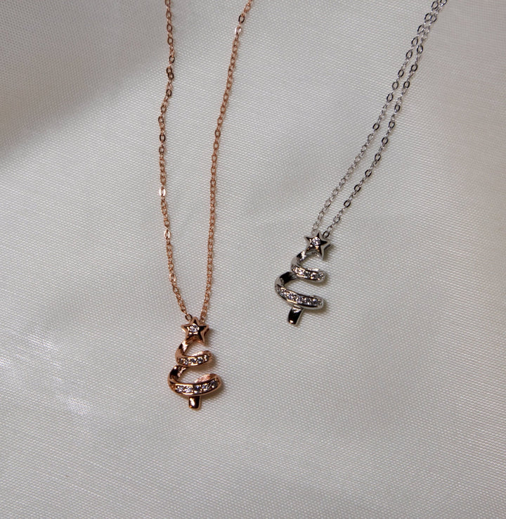 Round Cut Diamond Christmas Tree Necklace for Jewelry Gift - Doozy Diamonds